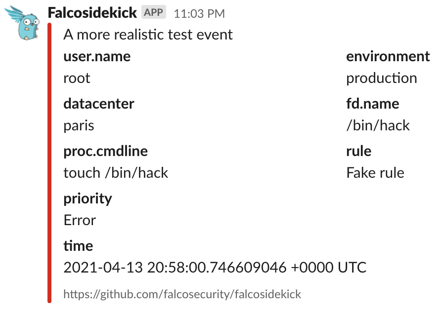 falcosidekick slack test 2